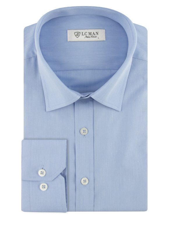 پیراهن مردانه آبی آستین بلند ال سی من 058