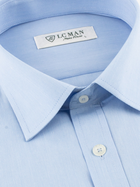 پیراهن مردانه آبی آستین بلند ال سی من 058