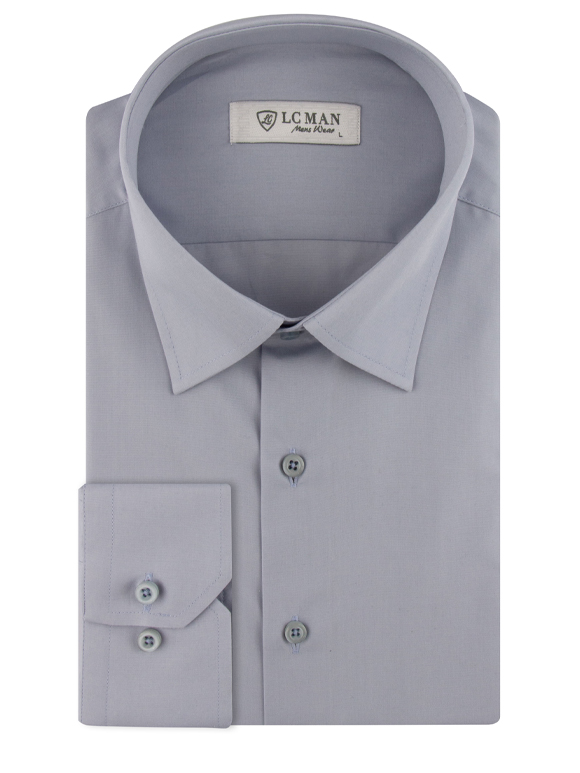 پیراهن مردانه طوسی آستین بلند ال سی من 057