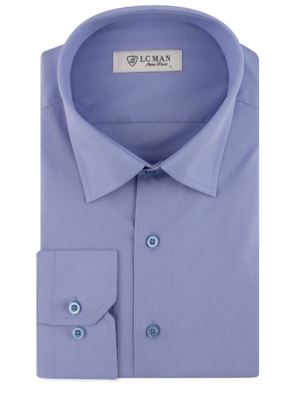 پیراهن مردانه آبی آستین بلند ال سی من 057