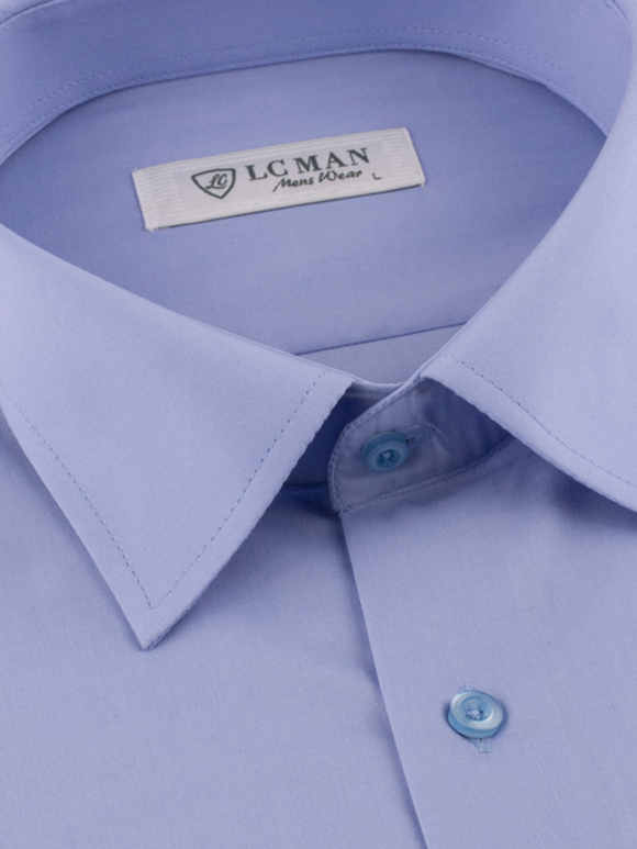 پیراهن مردانه آبی آستین بلند ال سی من 057