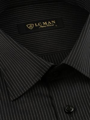 پیراهن مشکی راه راه آستین بلند ال سی من 65