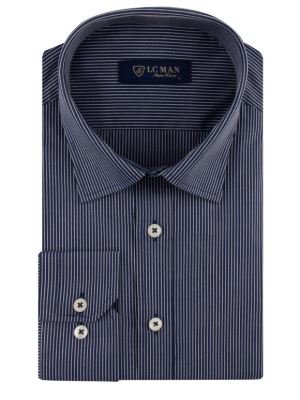 پیراهن سرمه ای راه راه آستین بلند ال سی من 69