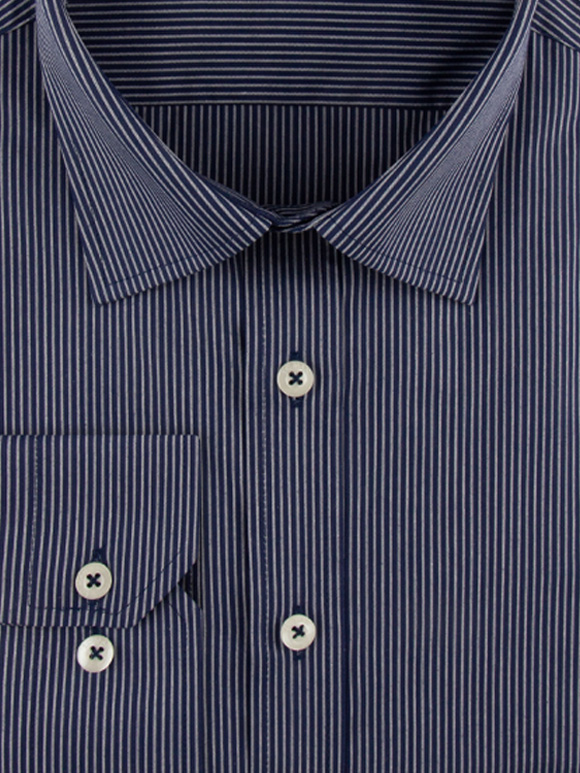 پیراهن سرمه ای راه راه آستین بلند ال سی من 69