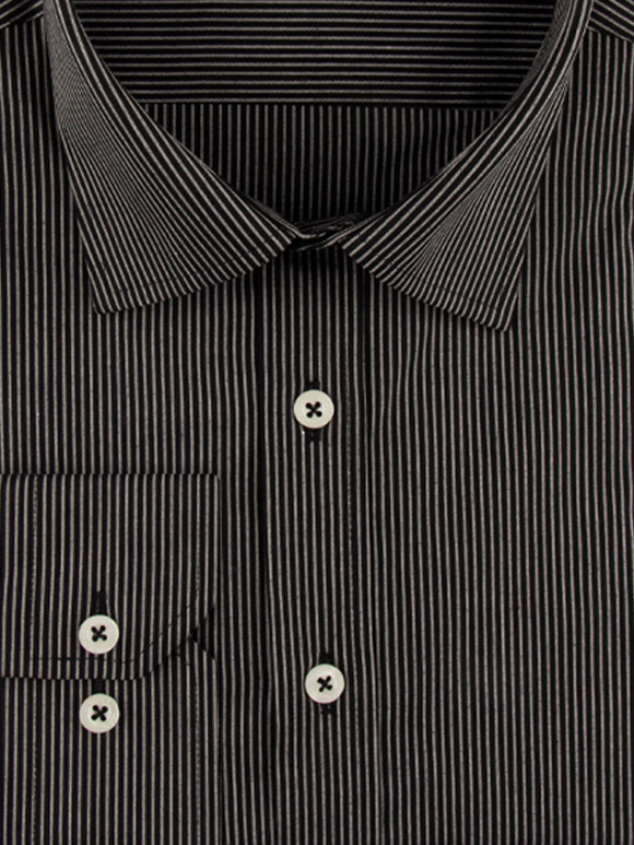 پیراهن مشکی راه راه آستین بلند ال سی من 69