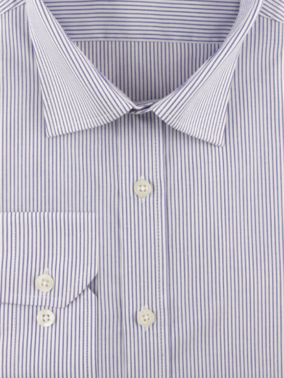 پیراهن آبی راه راه آستین بلند ال سی من 69