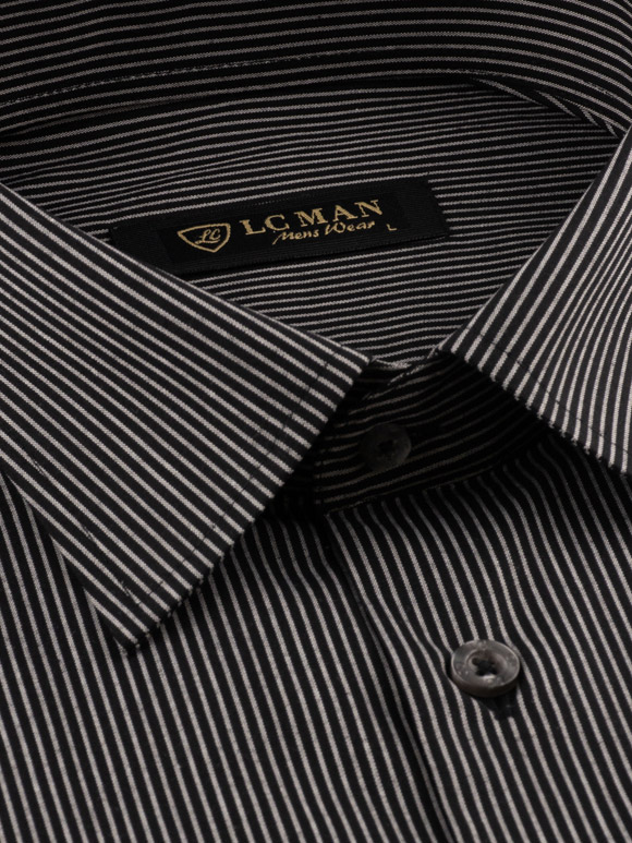 پیراهن مردانه راه راه آستین بلند ال سی من 068