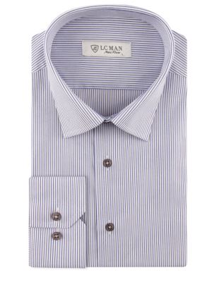 پیراهن مردانه راه راه آستین بلند ال سی من 068