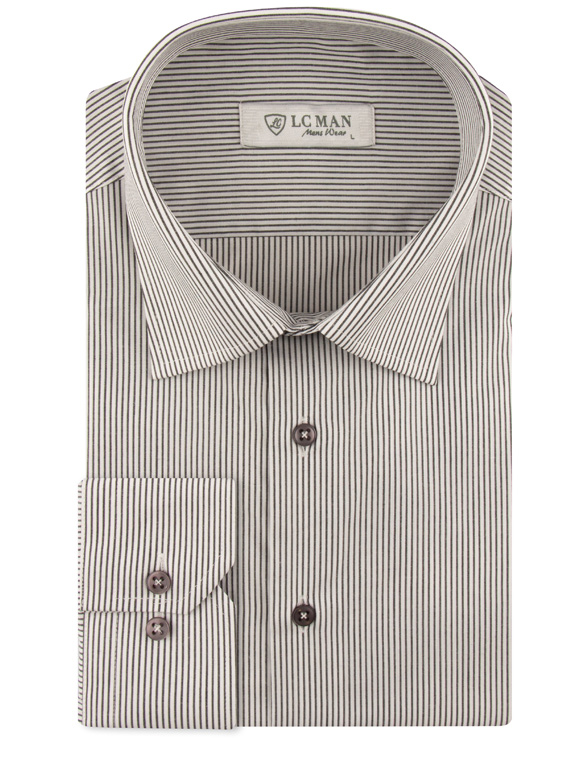 پیراهن مردانه راه راه آستین بلند ال سی من 068