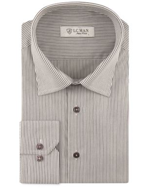 پیراهن مردانه راه راه آستین بلند ال سی من 068