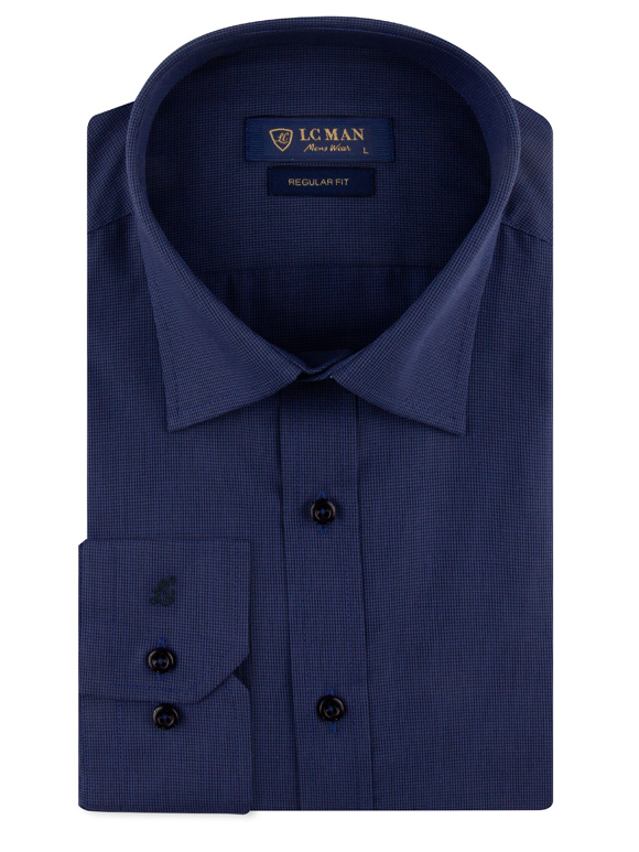 پیراهن مردانه سرمه ای آستین بلند ال سی من 067