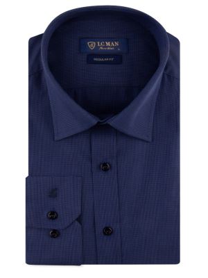 پیراهن مردانه سرمه ای آستین بلند ال سی من 067