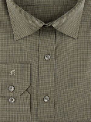 پیراهن سبز چهارخانه ریز آستین بلند ال سی من 2