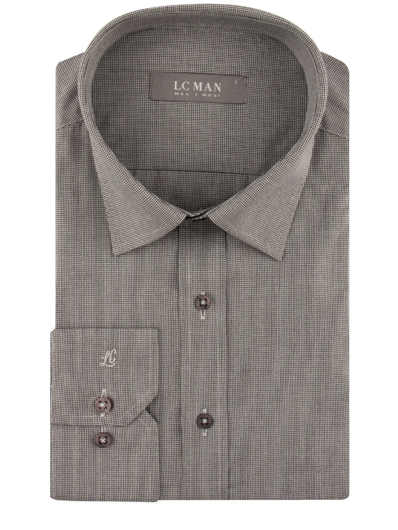 پیراهن مشکی چهارخانه ریز آستین بلند ال سی من 3