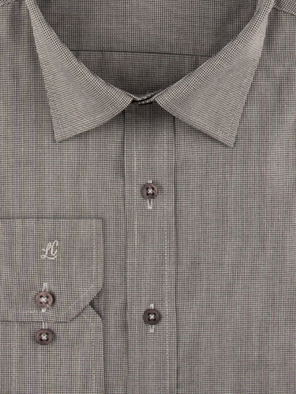 پیراهن مشکی چهارخانه ریز آستین بلند ال سی من 3