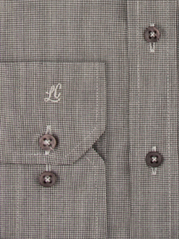 پیراهن مشکی چهارخانه ریز آستین بلند ال سی من 3