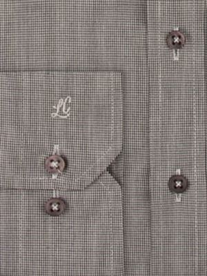 پیراهن مشکی چهارخانه ریز آستین بلند ال سی من 3