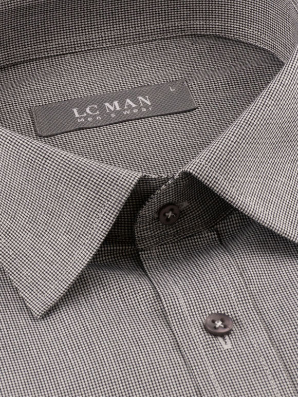 پیراهن مشکی چهارخانه ریز آستین بلند ال سی من 3