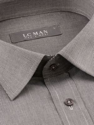 پیراهن مشکی چهارخانه ریز آستین بلند ال سی من 3