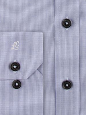 پیراهن آبی چهارخانه ریز آستین بلند ال سی من 6