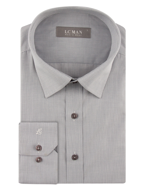 پیراهن مردانه طوسی آستین بلند ال سی من 067