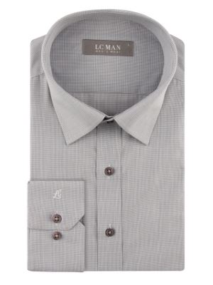 پیراهن مردانه طوسی آستین بلند ال سی من 067