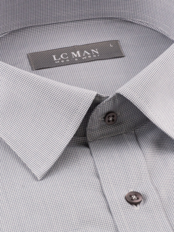 پیراهن مردانه طوسی آستین بلند ال سی من 067