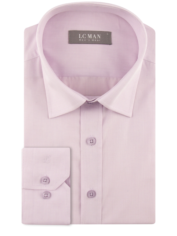 پیراهن مردانه صورتی آستین بلند ال سی من 067