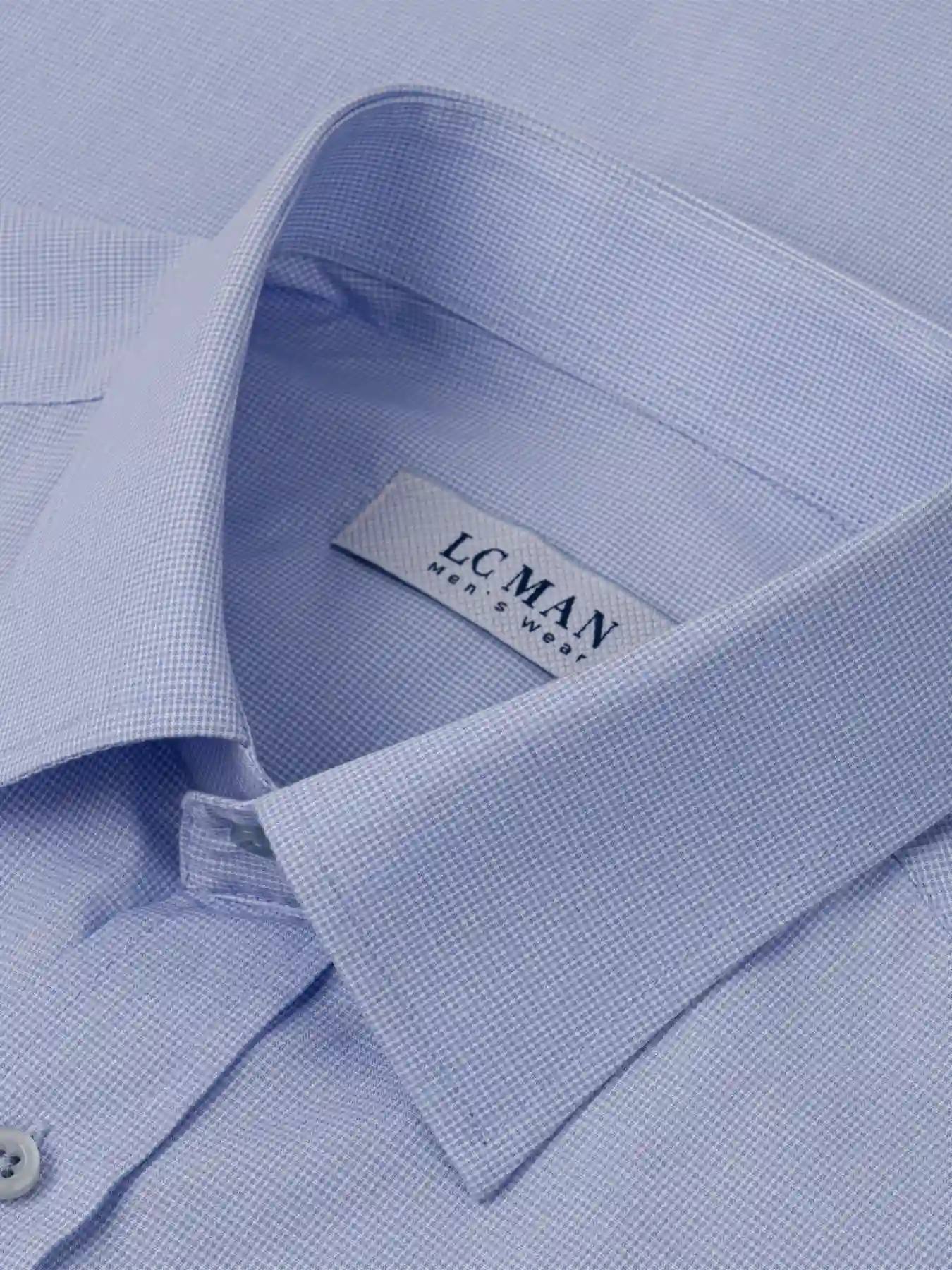 پیراهن آستین بلند آبی چهارخانه ریز