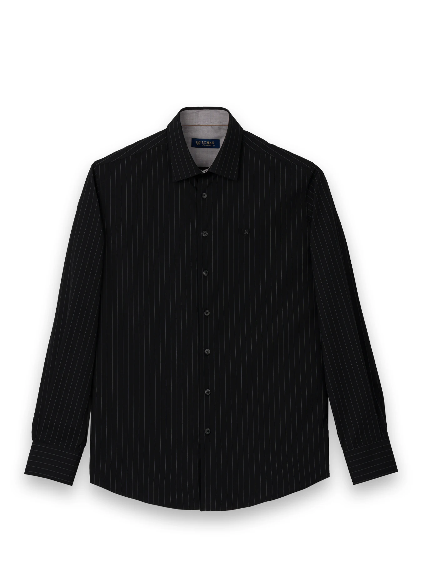 پیراهن مشکی راه راه آستین بلند ال سی من 