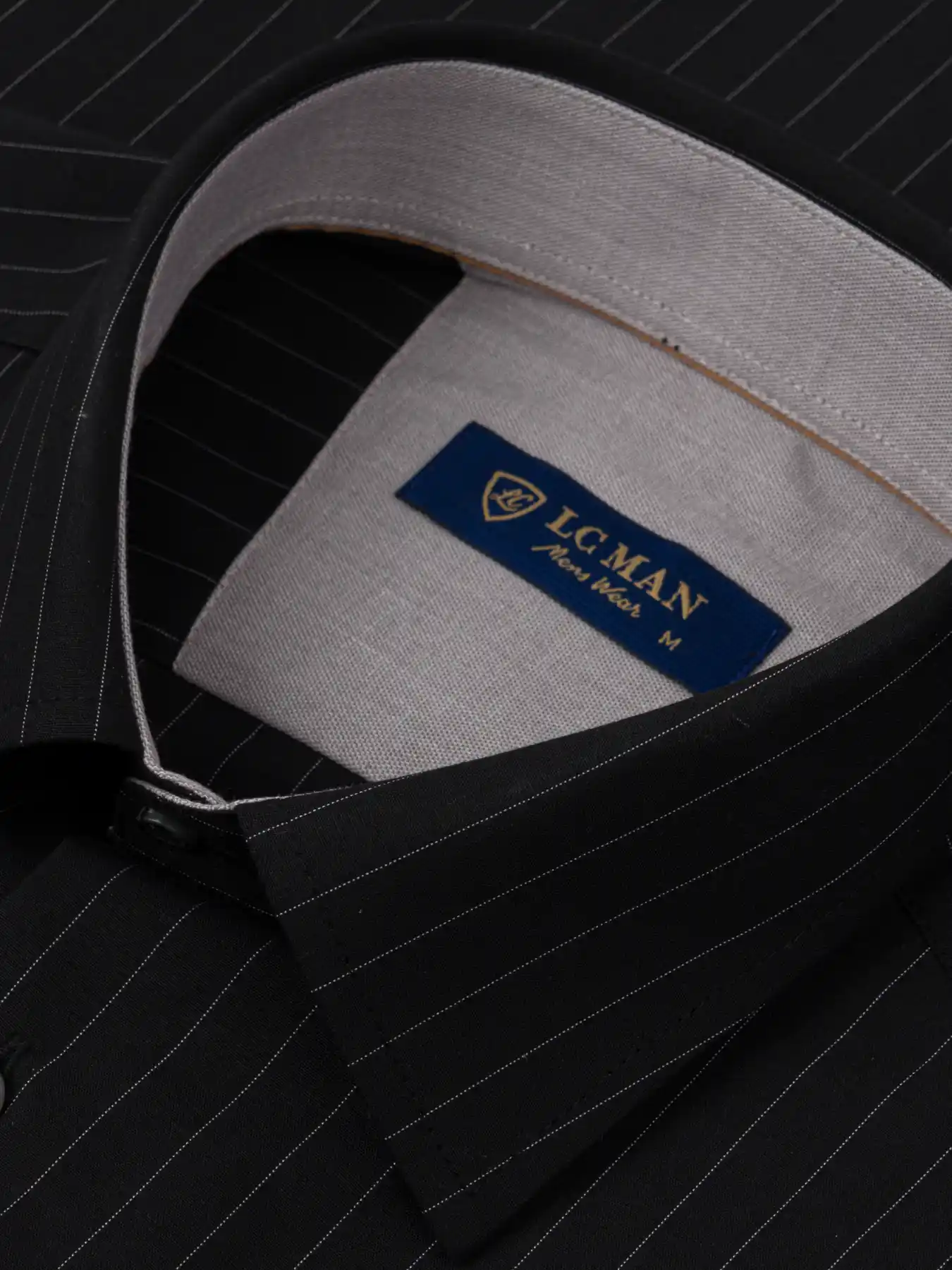 پیراهن مشکی راه راه آستین بلند ال سی من 