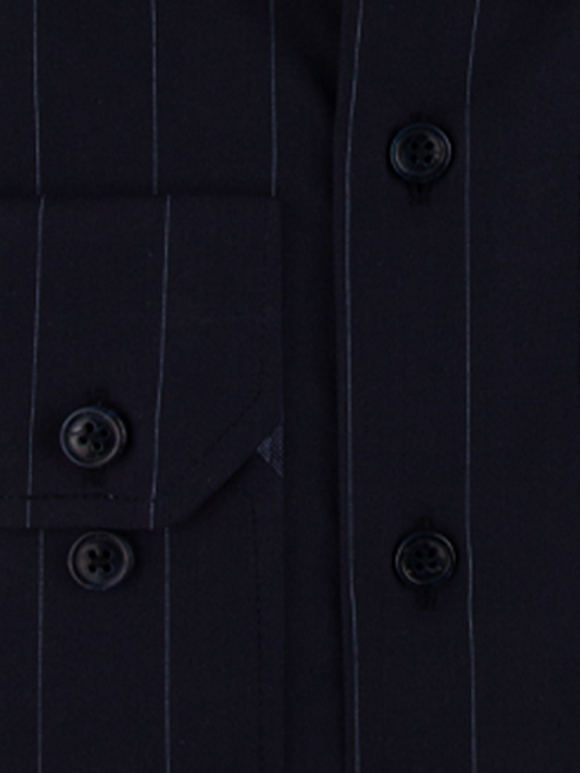 پیراهن مردانه سرمه ای راه راه آستین بلند 072