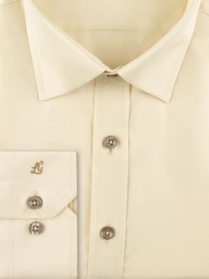 پیراهن ساده شیری آستین بلند ال سی من 