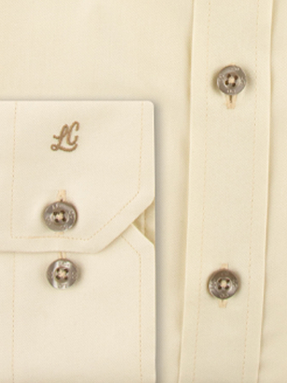 پیراهن ساده شیری آستین بلند ال سی من 