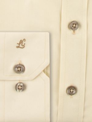 پیراهن ساده شیری آستین بلند ال سی من 