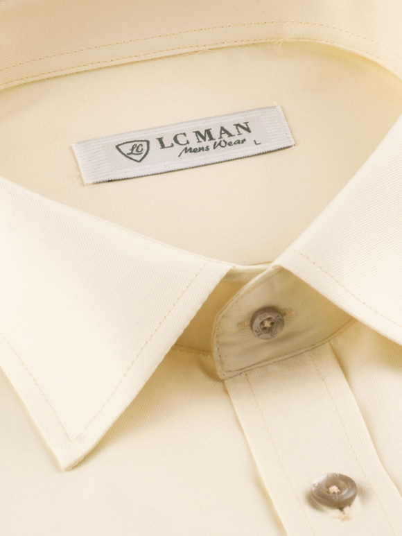 پیراهن ساده شیری آستین بلند ال سی من 