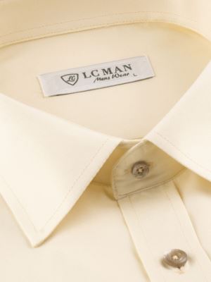 پیراهن ساده شیری آستین بلند ال سی من 