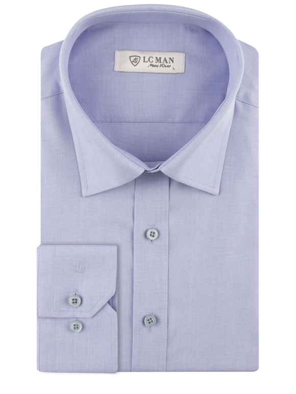 پیراهن آبی آستین بلند ساده ال سی من 3