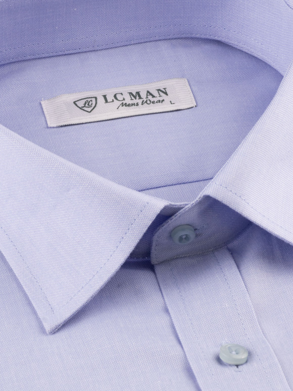 پیراهن آبی آستین بلند ساده ال سی من 3