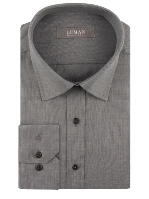 پیراهن مردانه طوسی آستین بلند ال سی من 071