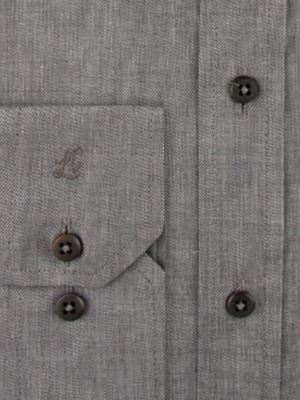 پیراهن مردانه طوسی آستین بلند ال سی من 071