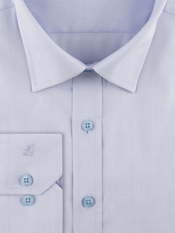 پیراهن مردانه آبی روشن آستین بلند ساده ال سی من 
