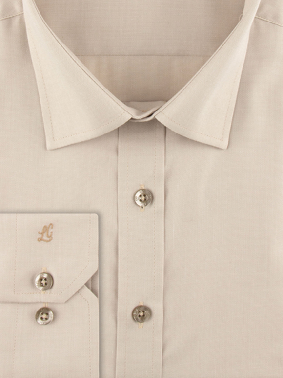 پیراهن ساده کرم آستین بلند ال سی من 3