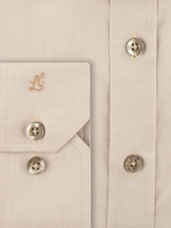 پیراهن ساده کرم آستین بلند ال سی من 3