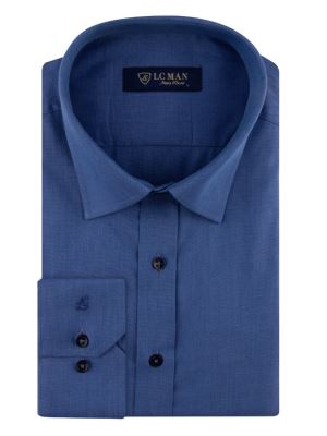 پیراهن آبی آستین بلند ساده ال سی من 4 