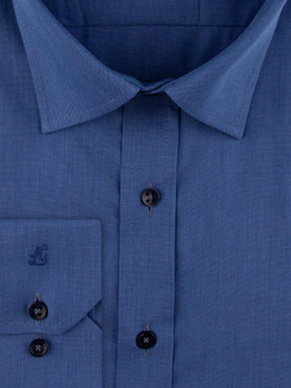 پیراهن آبی آستین بلند ساده ال سی من 4 