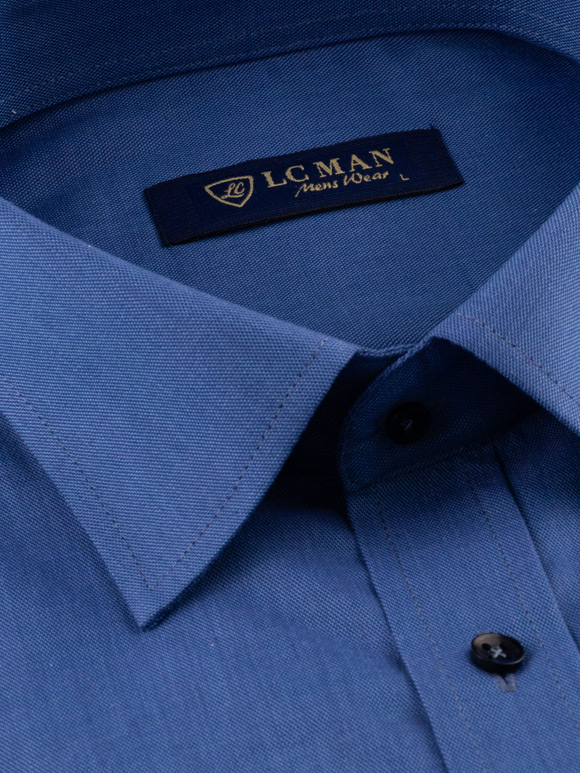 پیراهن آبی آستین بلند ساده ال سی من 4 