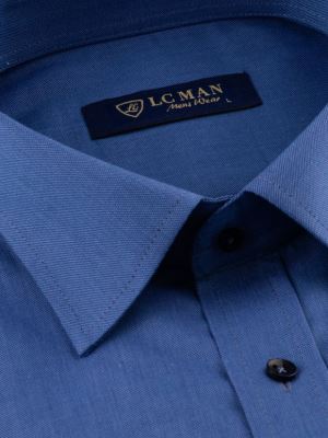 پیراهن آبی آستین بلند ساده ال سی من 4 