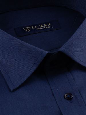 پیراهن مردانه سرمه ای آستین بلند ال سی من 071