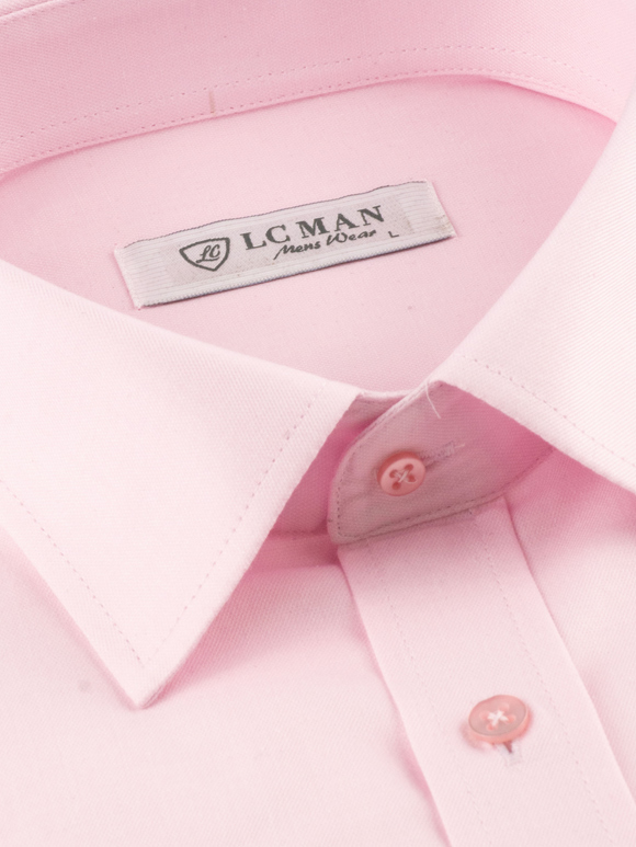 پیراهن مردانه صورتی آستین بلند ال سی من 071